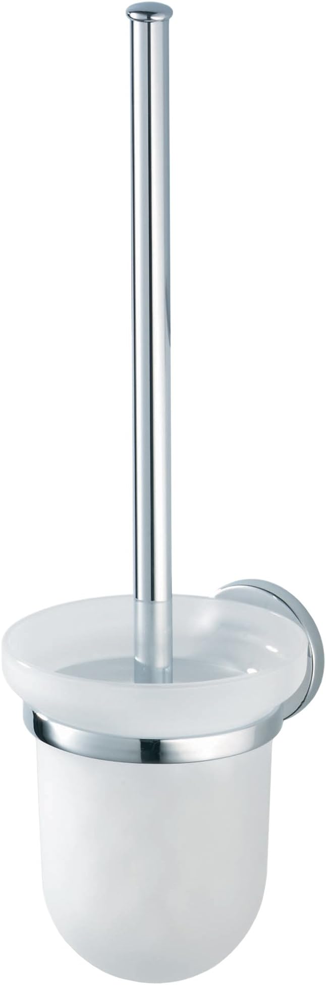 Haceka Aspen Chrome Escobillero WC + Soporte, Metal, Gris, 17.68x14.82x46.93 cm