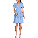 Lands' End Women's Cotton Jersey Tiered Mini Dress
