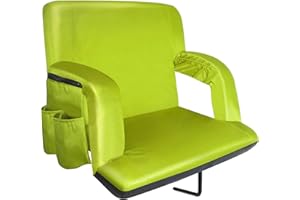 Avocahom Portable Stadium Seat Chair Extra Wide 25Inch Reclining Bleacher Seat w/Padded Backrest & Armrests, Waterproof & Anti-Slip, Camping, Concerts, Sports