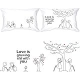 BOLDLOFT Grow Old with You Couple Pillowcases-Gifts for Couples 2 Year Anniversary Engagement Wedding Anniversary Dating Roma