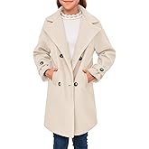 rrhss Girls Wool Blend Coat Double Breasted Classic Jacket Spring Fall Outwear Dress Coats With Pockets