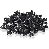 TENINYU 200 Pack Nail In Cable Clips Cable Management Ethernet Cable Nails Tacks Clips 7mm for RG6 Cat6 Cable - Black