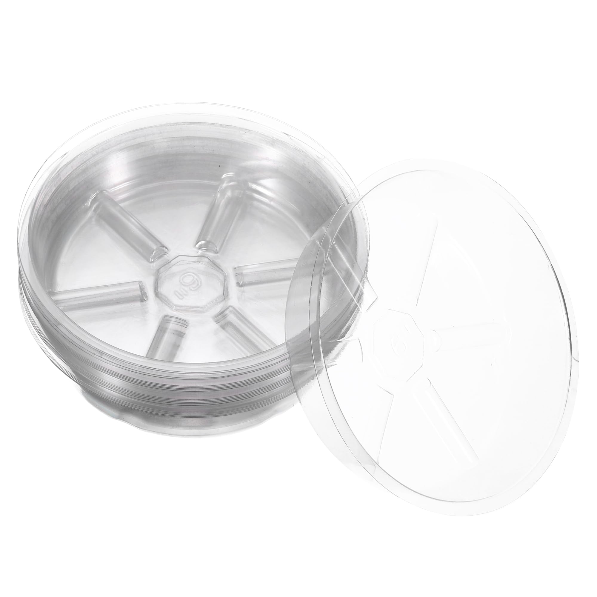 M METERXITY 20 Pack Planter Saucers - Plastic Plant Tray Flower Pots Drip Trays Round Apply to Outdoor/Garden (6 Inch, Clear)