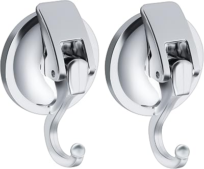Hemiks 2 Pack Suction Hooks Vacuum Cup Hooks 5KG Load