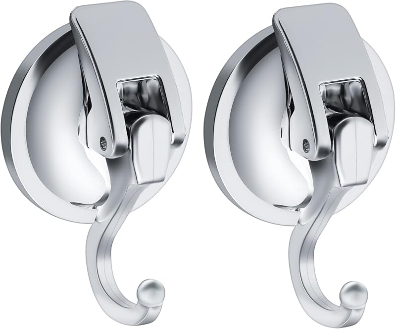 Hemiks 2 Pack Suction Hooks Vacuum Cup Hooks 5KG Load