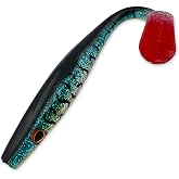 LURITHM Thump Shad Paddle Tail Swimbait, 6" Extra Weight Heavy Kicking Tail for Jig Head, Texas Rig &amp; Underspin for Bass,Striper, Pike, Walleye