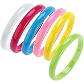 BESTOYARD 6Pcs Fashion Plastic Bangle Bracelets, Mixed Candy Colors for Halloween Jewelry DIY Children Kids Decoration