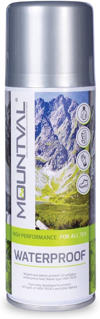 Mountval Waterproofing Spray Water Repellent Against Moisture and Dirt for Outdoor Equipment, Waterproof
