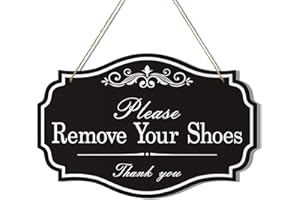 Zzbakress Please Remove Your Shoes Thank You Wall Decorative Sign,Take Your Shoes Off Wooden Wall Decorative Sign (style2)
