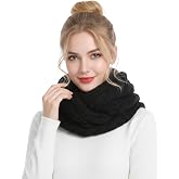 Barelove Women Thick Cable Knit Ribbed Infinity Circle Loop Scarf Winter Cold Weather Warm Scarves