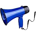 MyMealivos Portable Megaphone Bullhorn 20 Watt Power Megaphone Speaker Voice and Siren/Alarm Modes with Volume Control and Strap (Blue)…