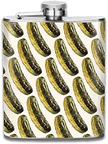 JYRVFBGBGF Classic Pickle Stainless Steel Flagon Personality Interesting For Men 7OZ 7OZ