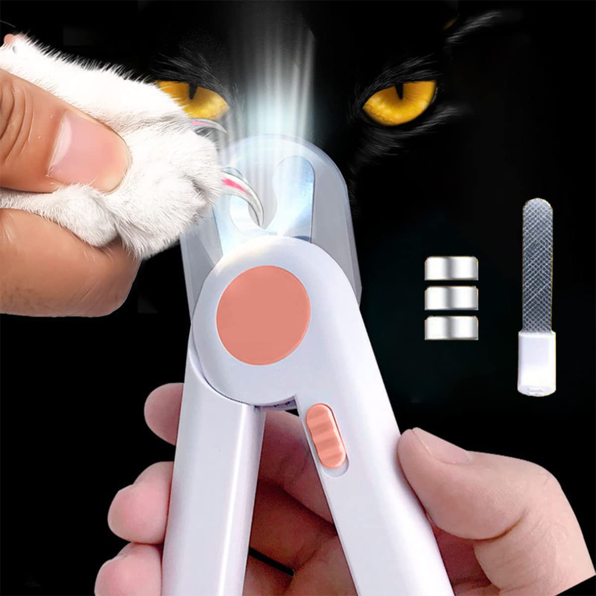 EPROICKS Dog Nail Clippers, Cat Nail Clippers with LED Light, Pet Nail Clippersand Trimmers, Anti Cutting Blood Line, for Small Medium Dogs Cats Rabbits And Guinea Pigs Grooming Tool