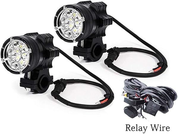 Amazon.com : IIWOJ Motorcycle LED Headlight Auxiliary Lights 6/9 Beads
