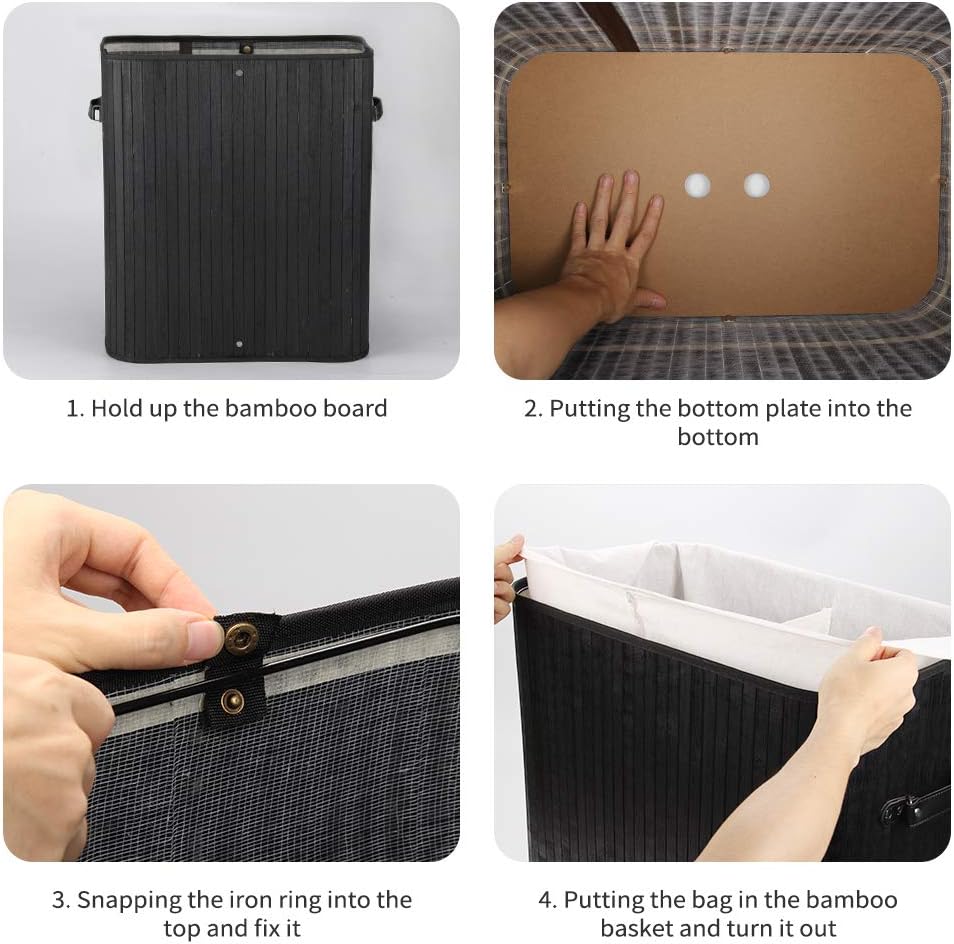 Almacenamiento y organización Negro Virklyee Cesto para la Colada de