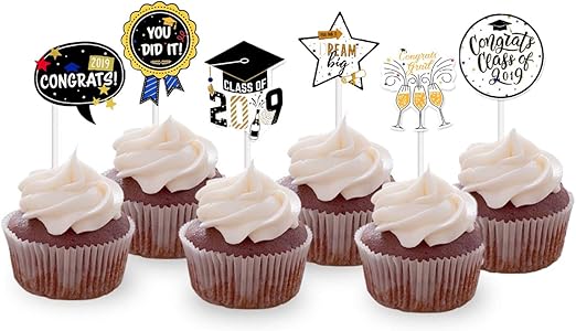 Amazon Com Sinrier Graduation Cupcake Toppers For Class Of 2019