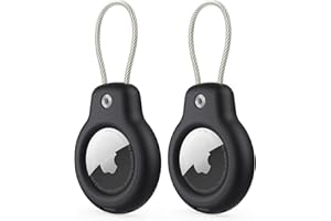 Compatible with Apple AirTag Secure Holder with Wire Cable,Air Tag Lock Case Keychain Key Ring Key Chain Luggage tag for Keys