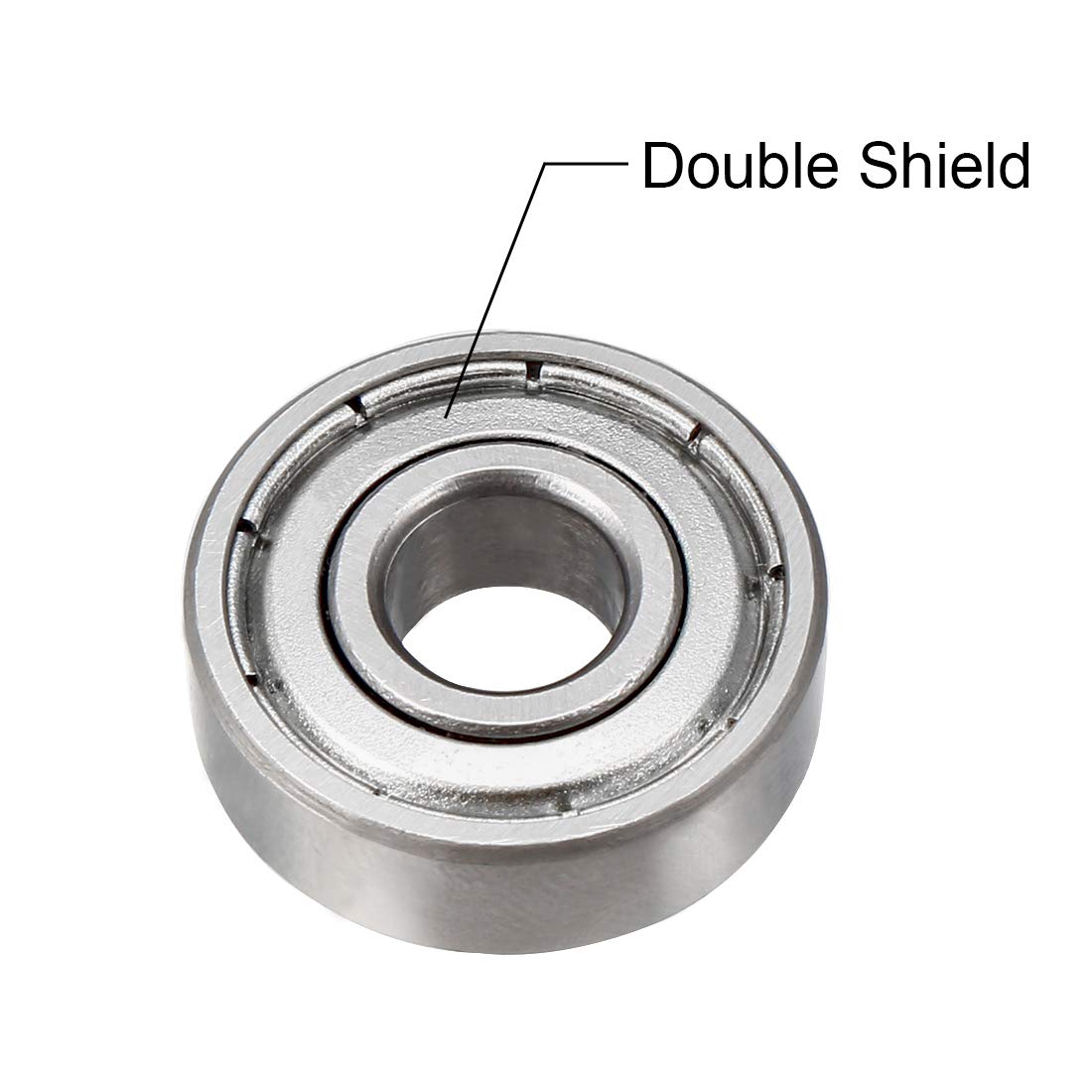 sourcing map 607ZZ Deep Groove Ball Bearing Double Shield 607-2Z 80017, 7mm x 19mm x 6mm Chrome Steel Bearings (1-Pack) - Image 3