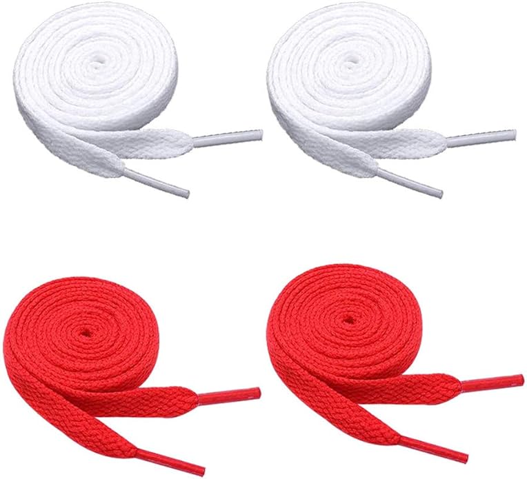 2 Paar Schnürsenkel, 1,2 m Länge, 8 mm breit, flache Sportschuhe