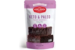 Miss Jones Baking Brownie Mix - Almond Flour, Gluten Free, Low Carb, No Sugar Added, Naturally Sweetened Desserts & Treats - Keto, Diabetic, Atkins, WW, and Paleo Friendly (Pack of 1)