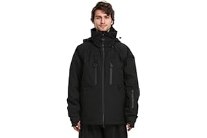 MONTFLIX Mens Waterproof Ski Jacket Snow Coats Mountain Snowboarding Windbreaker Hooded Parka
