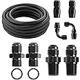 Autoutfit AN6 15FT Automatic Transmission Cooler Line Kit For 4L60E 4L65E - Black Nylon Braided Hose Kit