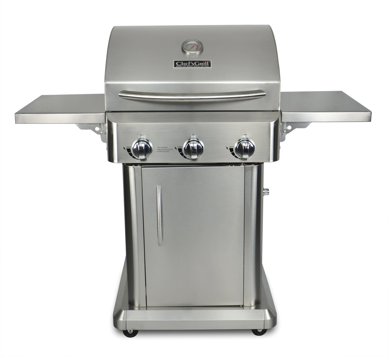 Chef's Grill RT2417S-1 3-Burner 36000-BTU Liquid-Propane Gas Grill, Stainless Steel, 552 sq. in.