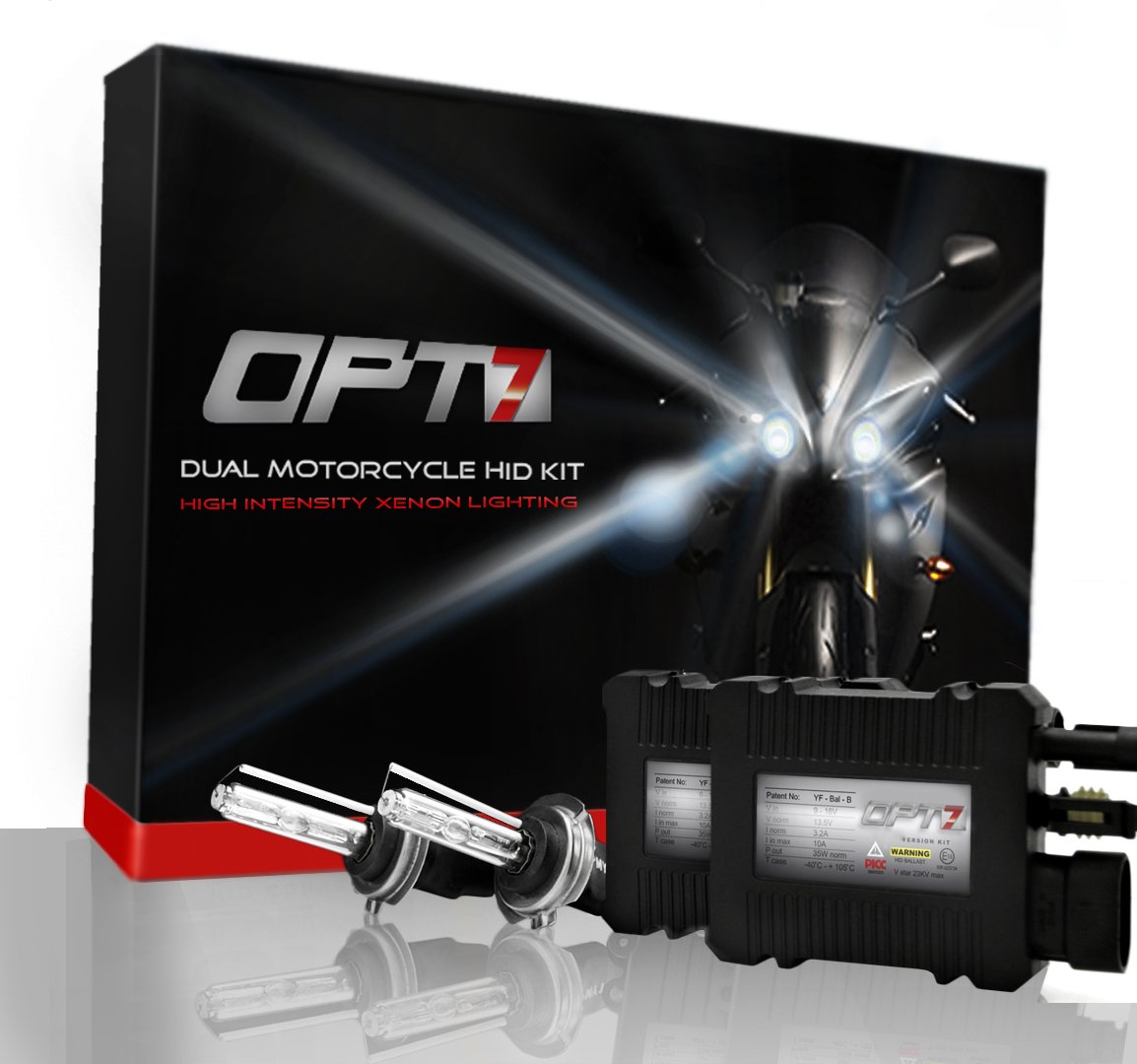 Amazon.com: OPT7 Blitz 35w Dual Motorcycle HID Kit - 4X Brighter - All Bulb  Sizes and Colors - Simple Install - 2 Yr Warranty [H7-8000K Ice Blue]: ...