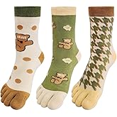 HOMSSEM Womens Girls Toe Socks Five Fingers Cute Colorful Ankle Athletic Running Toe Seperated