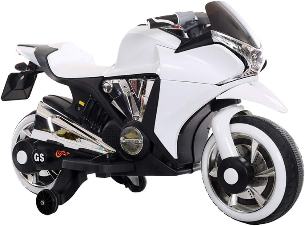 Lvbeis Kids Ride On Motorcycle 6V Electric Battery Powered Motorbike for Children Boys & Girls, Detachable Training Wheels, Music, Headlight