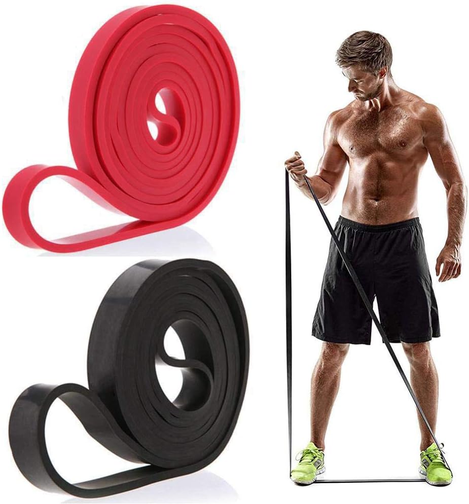ABOGALE Bodybuilder Pilates Fitness Flexbands, 208cm Length Arm Muscle Stretching Elastic Rope Indoor, Yoga Shaping Latex Ring Auxiliary Belt, Gym Hip Strength Training Resistance Band