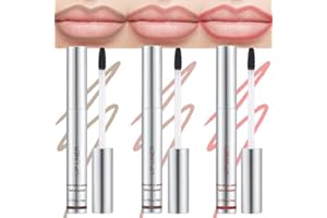 HHLTOH 3Pcs Peel Off Long Lasting Waterproof Lipstains, Transfer-Proof Lip Tint for Women | Tattoo Lip Liner, Nude & Pink and Dark Brown Lip Liner Tint Stain Peel Off Gloss, SetB