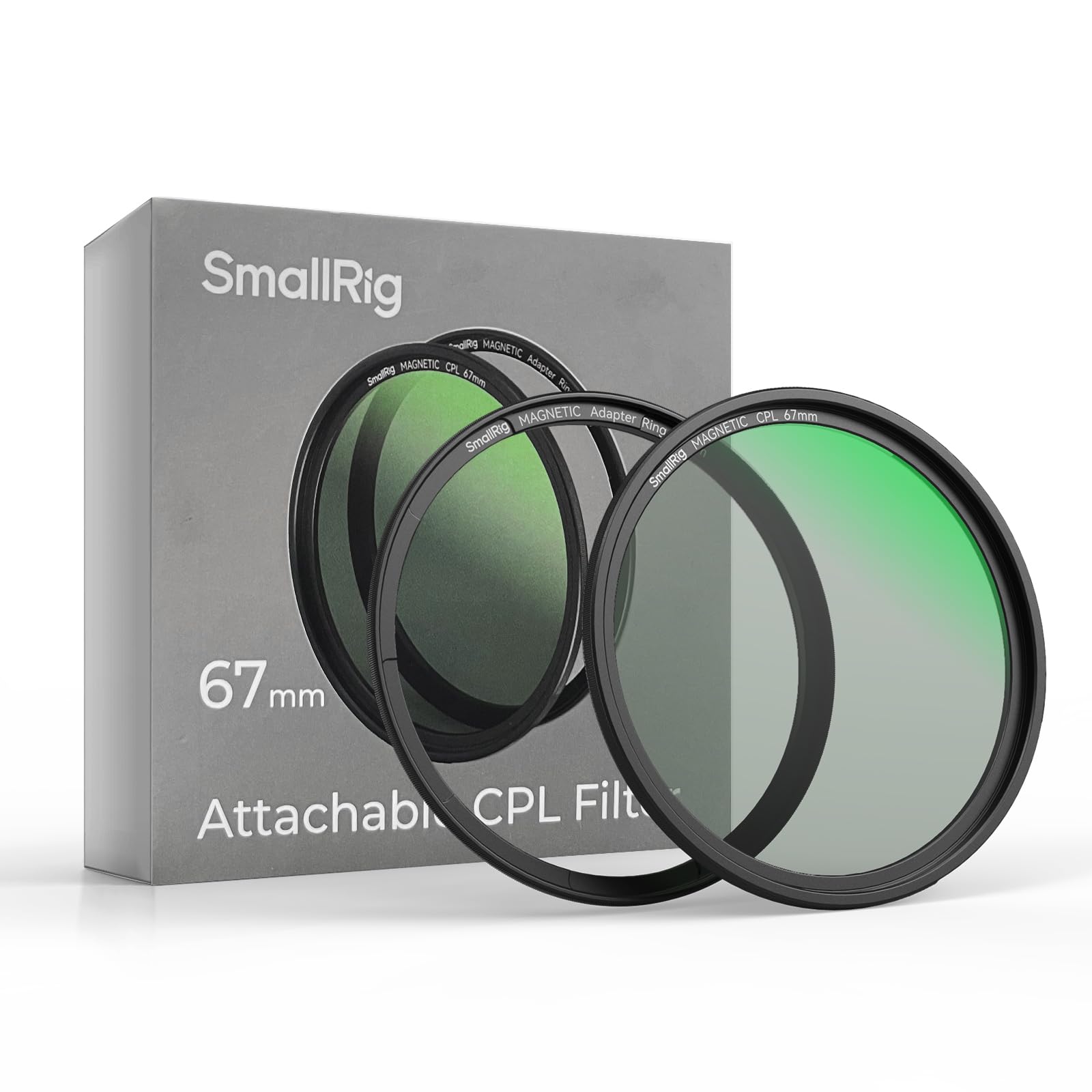 SMALLRIG 67mm Magnetic Circular Polarizers Filter + 67mm Threaded Filter Ring, HD Optical Glass 28 Layer Multi Nano Coated Circular Polarizing Filter Magnetic CPL Waterproof Scratch Resistant - 4582