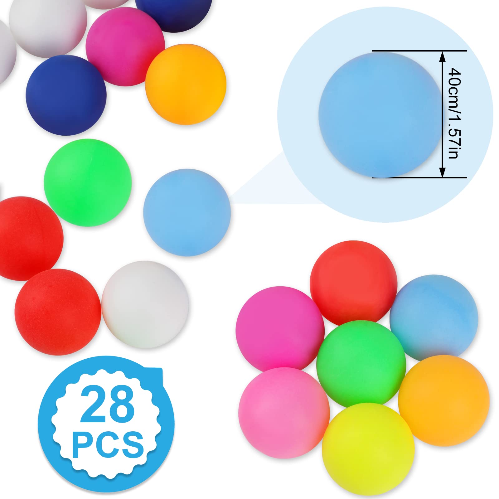 Guirnd 28 Pcs 40mm Ping Pong Balls for Table Tennis, Games, Arts, Kids, and Pet Toys