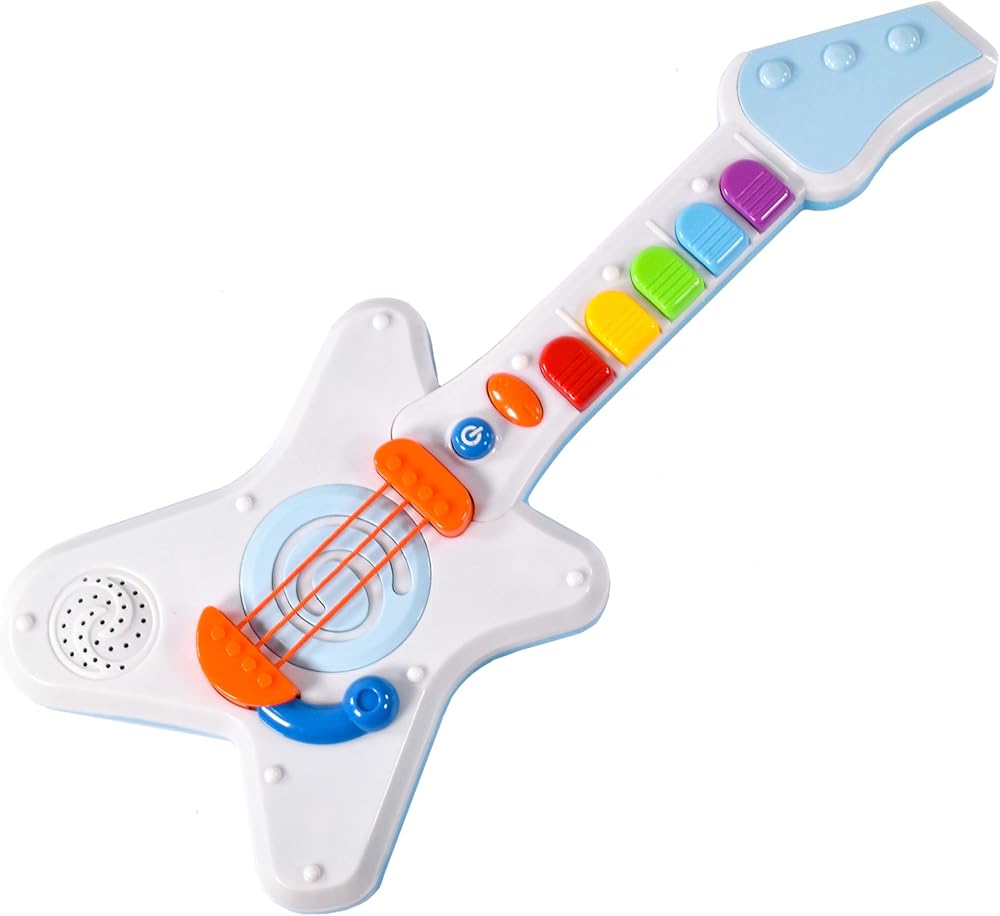 KandyToys Rock N Roll Light Up Sounds Guitar for Kids Toddlers Toy with 7 LEDs