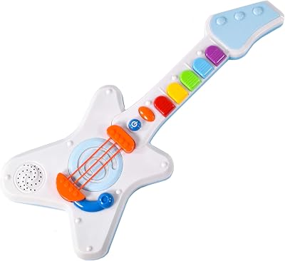 KandyToys Rock N Roll Light Up Sounds Guitar for Kids Toddlers Toy with 7 LEDs