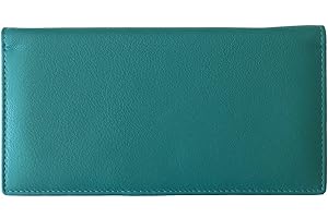 123 CHEAP CHECKS RFID Leather Checkbook Cover With Credit Card Slots and Pen Holder