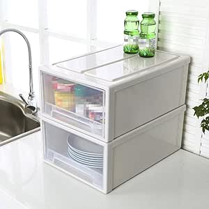 XUZHANG Caja de Almacenamiento cajón Transparente Armario plástico Caja