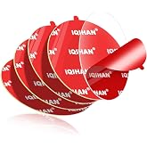 5pcs Sticky Adhesive Pads for Car Phone Mount, 70mm/ 2.76" Double-Sided Heavy Duty Sticker Gel Mounting Tapes Replacement Kit for Suction Cup Dashboard Cell Phone Holder Windshield Dash Cam GPS Base