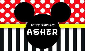 Amazon Com Telon De Fondo De Mickey Mouse Color Rojo Y Negro Para Cumpleanos De 7 X 5 Personalizable Diseno De Lunares Fondo De Vinilo Para Baby Shower Para Ninos Y Ninas Camera