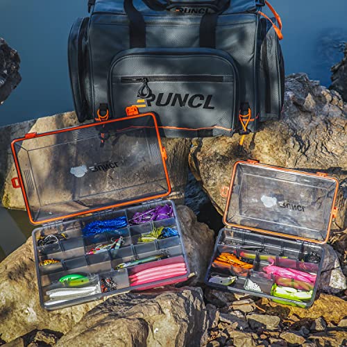 RUNCL Fishing Tackle Box, Waterproof Airtight Stowaway, 3600/3700 Tray