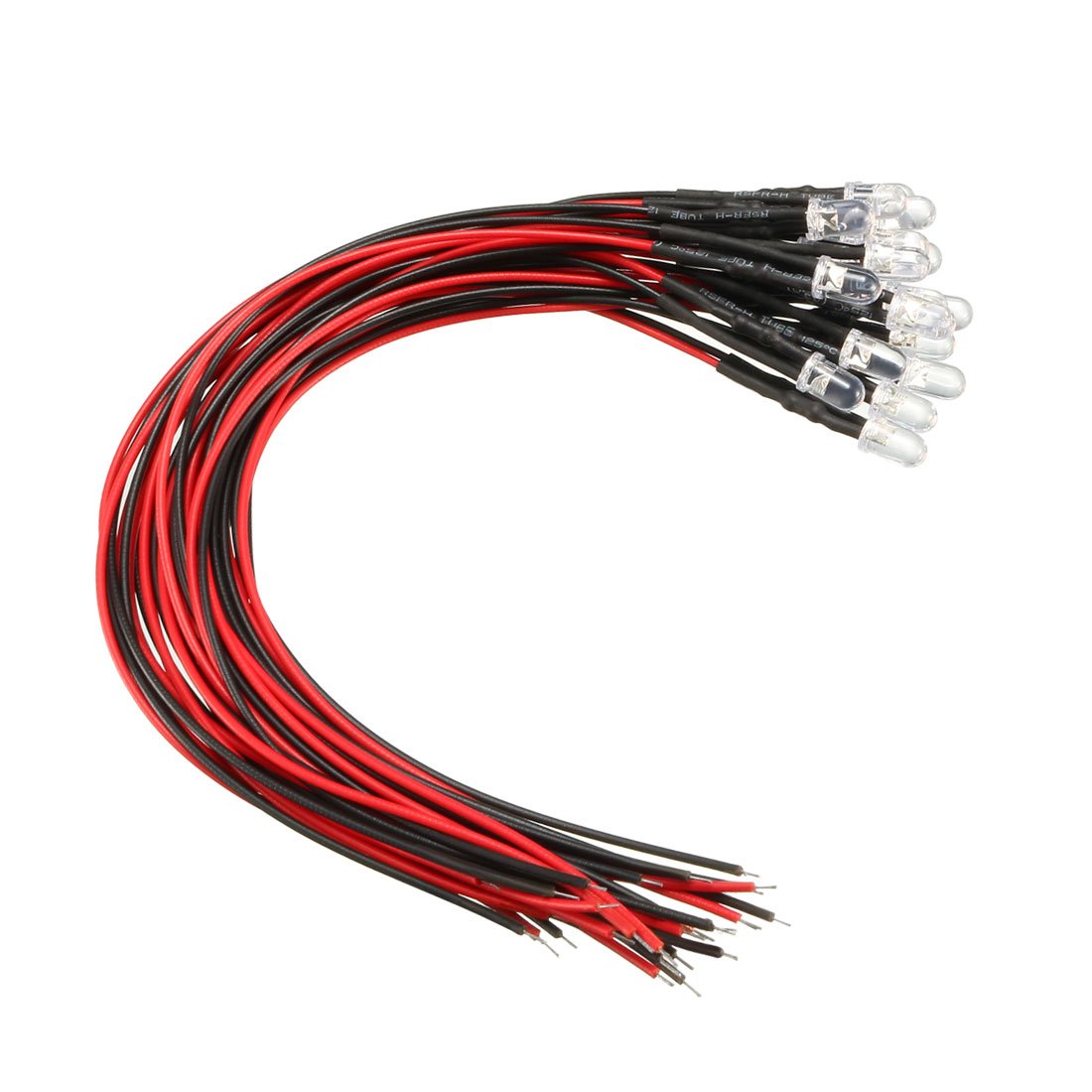 sourcingmap 20Pcs 5mm Pre-Wired Diffused LED Diodes Light 20mA DC 9-12V Blue Green Light