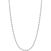 Monily Silver Rope Chain For Women 1.3mm 1.5mm Stainless Steel Twist Chain Necklace 18K Gold Plated