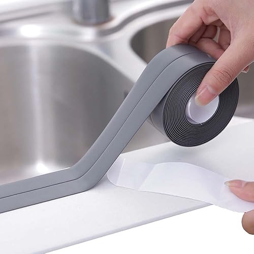 Sticky Wall Sealing Strip Grey Edge Corner Caulk Tape PVC Mildew Proof