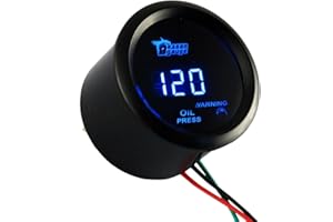 HOUTBY 52mm Car Motor Digital Blue LED Light Display Oil Press Pressure LED Gauge Meter