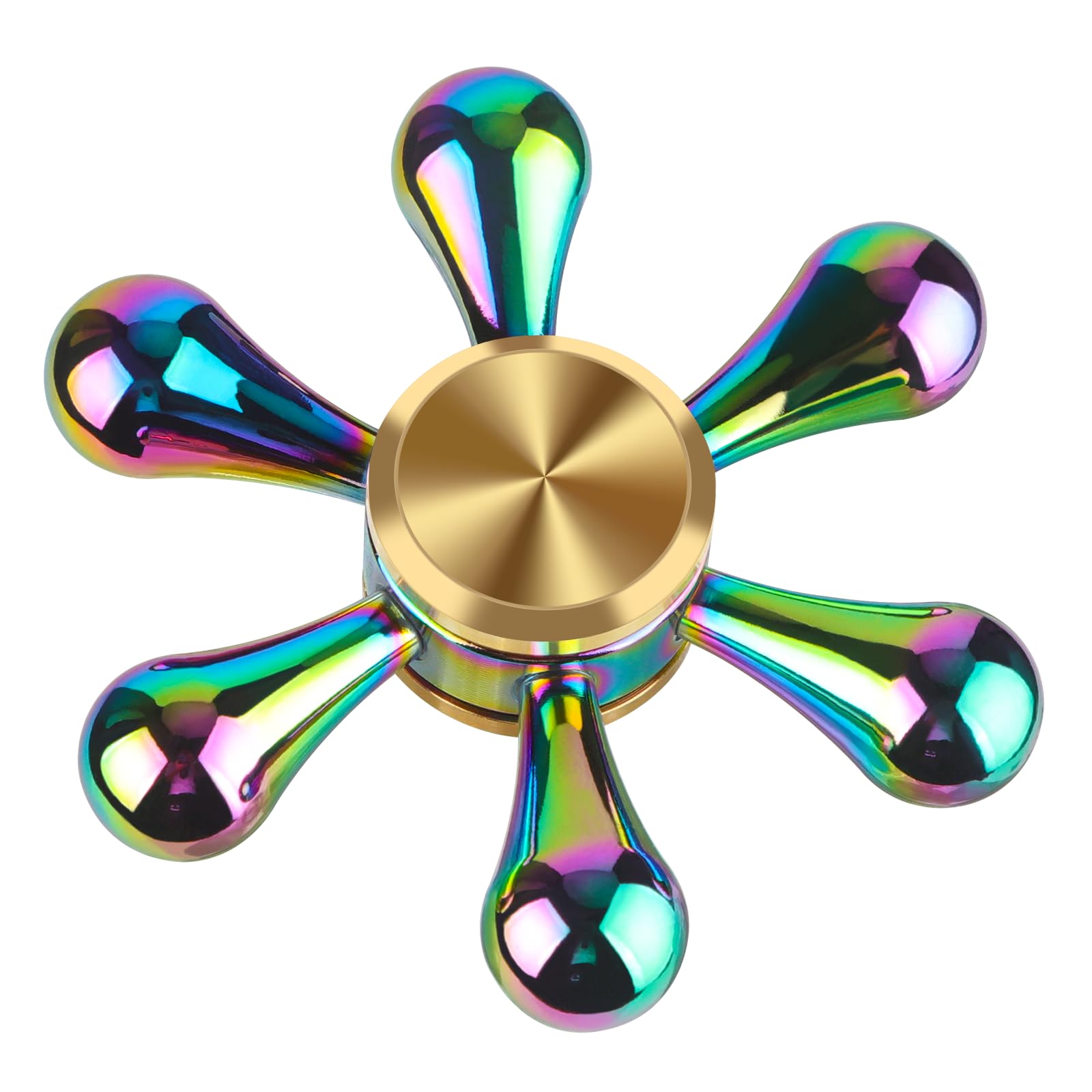 Aolcev Fidget Spinner Metal Fidget Toy Hand Spinner for Kids Adults Fast Bearing Fidget Spinners Rainbow Handheld Spinners Toys for EDC ADHD Focus Anxiety Stress Relief Desk Toys Fidget Toys-Colorful
