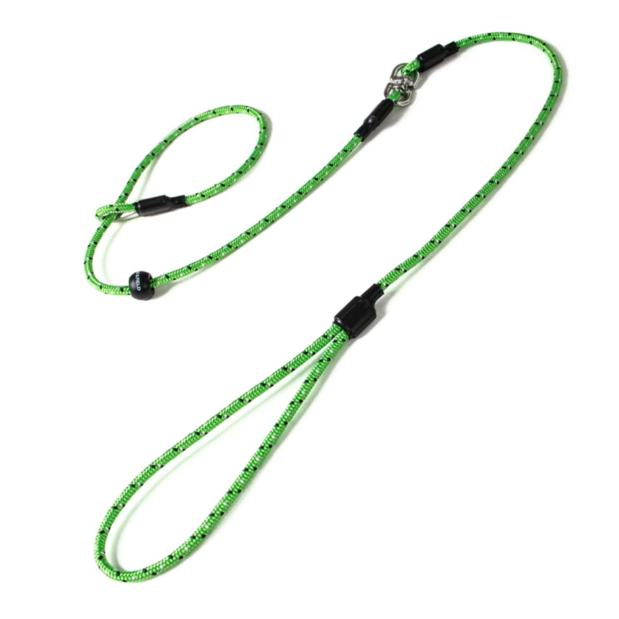 Dog & Field Pro Trialler Swivel Slip Lead, Lime Green. 1.2m Rope Slip Lead For Dogs With Button Press Stopper, Easy To Slip On, No Collar Or Harness Needed. Anti-Tangle Dog Leash (Lime Green)