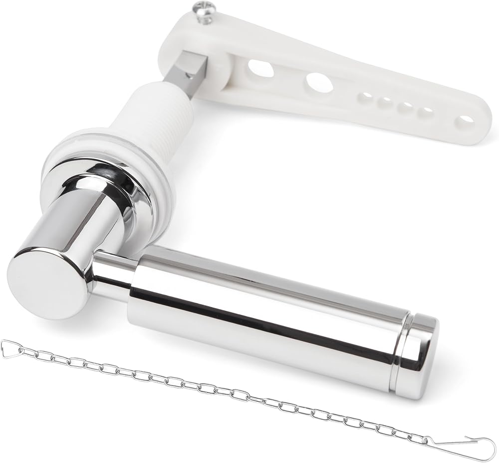 Weielt Toilet Flush Handle Replacement Kit Zinc Alloy with Chain Adjustable Arm