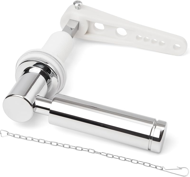 Weielt Toilet Flush Handle Replacement Kit Zinc Alloy with Chain Adjustable Arm