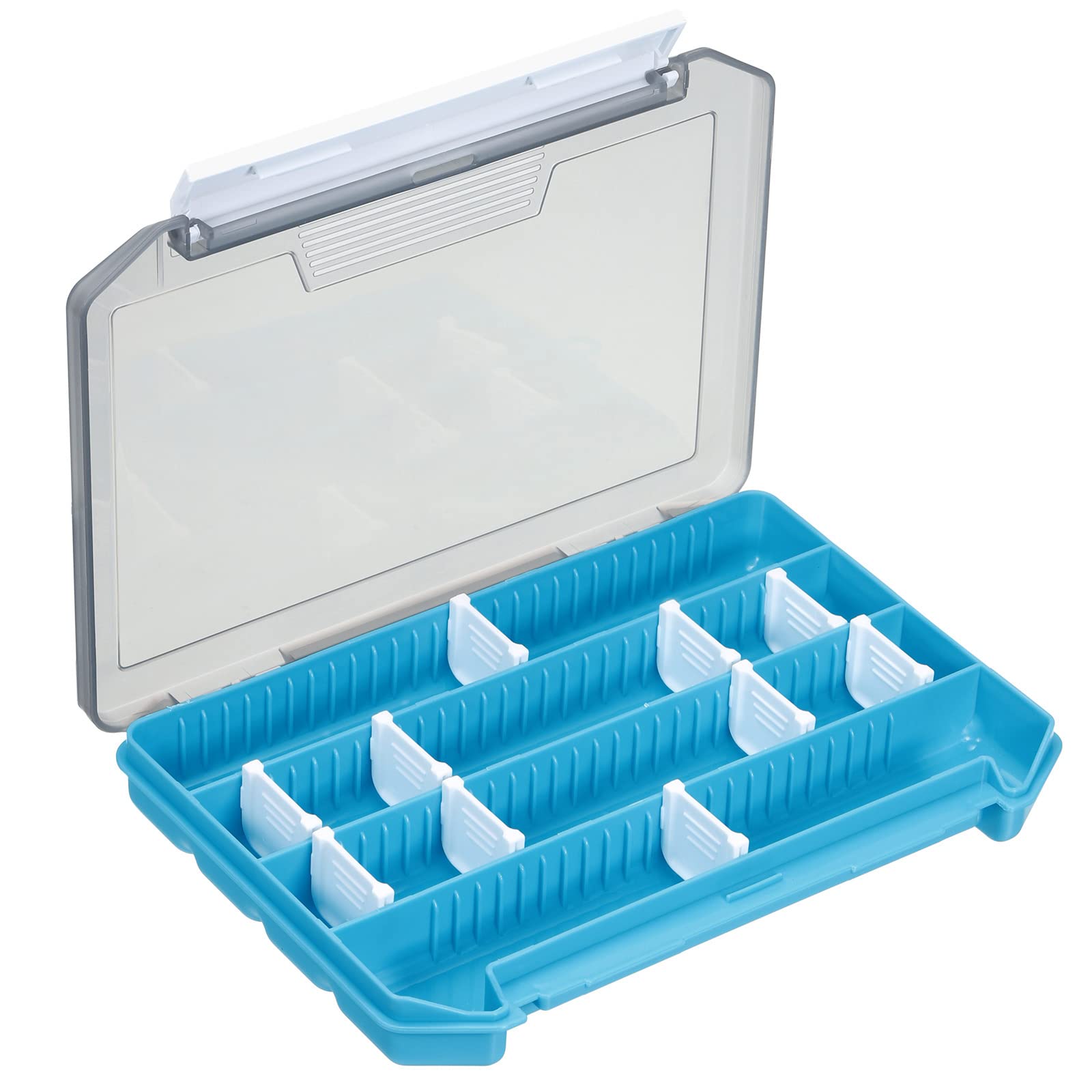 PATIKIL Waterproof Fishing Lure Box, Plastic Fish Tackle Accessory Storage Organizer Container, Blue